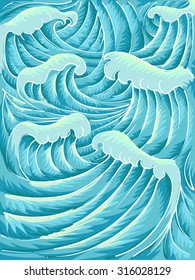 Background Illustration Featuring Giant Waves