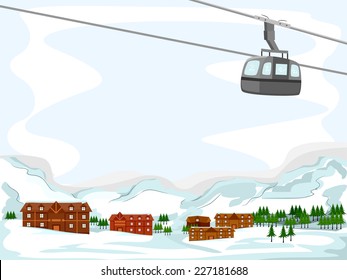 Background Illustration Featuring a Ski Lodge