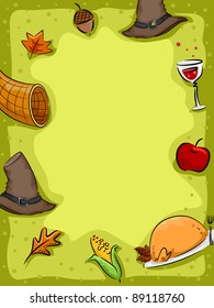 Background Illustration Featuring Thanksgiving Related Items