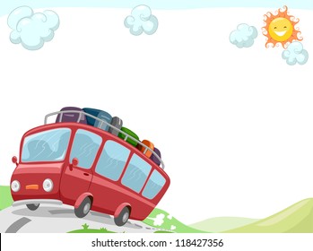 Background Illustration Featuring a Tour Bus