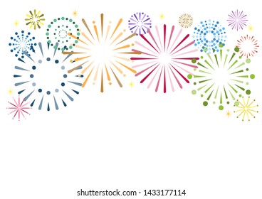 Background illustration of fireworks: frame