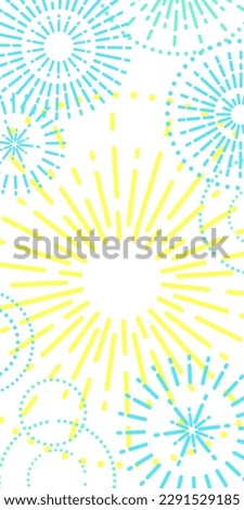 Background illustration of fireworks in refreshing colors (Banner design for summer)