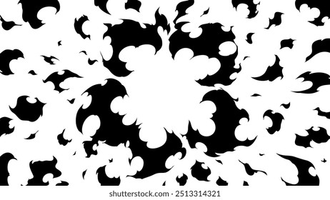 Background illustration of flame effect spreading from the center_Silhouette_16:9