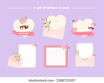 Background illustration. Flower illustration. Pink cherry blossom notepad illustration design set on a warm spring day. Vector illustration design.