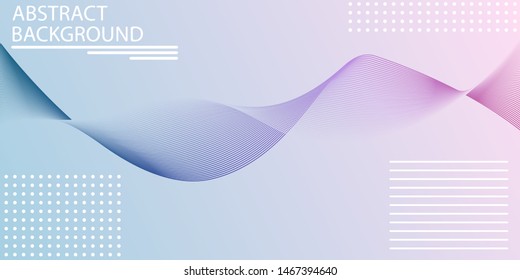 Background illustration in the form of curved lines of white even stripes and dots. Abstract background
