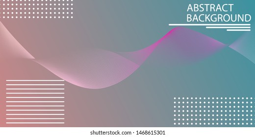 Background illustration in the form of curved lines of white even stripes and dots. Abstract background