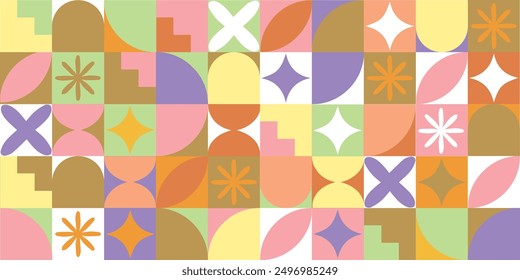 Background illustration of geometric shapes in sweet tone