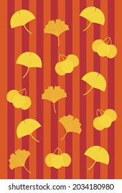 background illustration of ginkgo leaves and berries