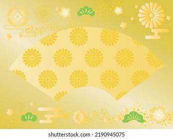 Hintergrundgrafik des goldenen japanischen Musters der Neujahrsferien.