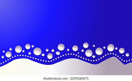 Background illustration of gradient blue color with white gradient liquid and balls. Perfect for website background, posters, banners, book covers
