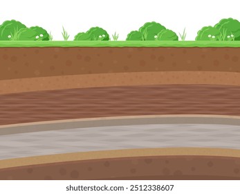 Background illustration of grassland and strata