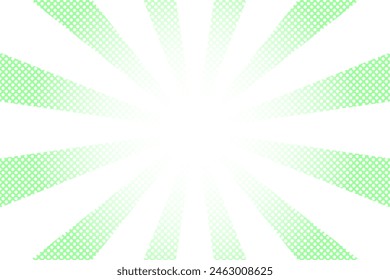 Background Illustration of Green Concentration Lines in Comic Style