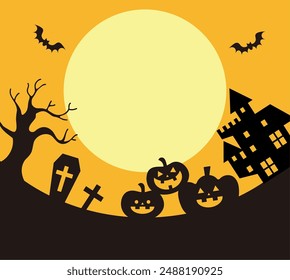 Background Illustration with Halloween Castle