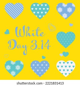 Background illustration of the heart design of the white day.