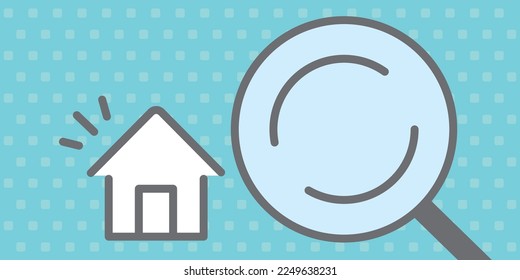 background illustration of house looking through magnifying glass