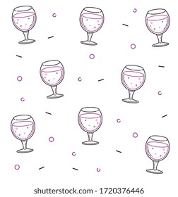BACKGROUND ILLUSTRATION OF ICONS WINE CUPS FOR VINEYARD