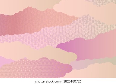 It is a background illustration image of a beautiful Japanese pattern in Japan.