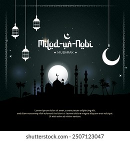 Background illustration of the image of the Prophet's birthday. poster media vector