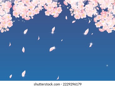 A background illustration inspired by beautiful night cherry blossoms.