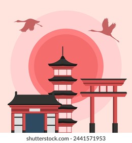 Hintergrund-Illustration Japans