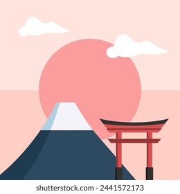 The background illustration of Japan