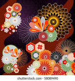 Background illustration of Japanese pattern