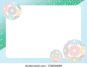 Background illustration: Japanese traditional kimono pattern ornament