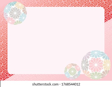 Background illustration: Japanese traditional kimono pattern ornament