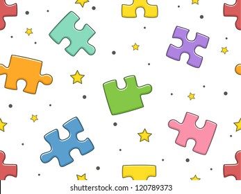 Background Illustration Jigsaw Puzzle Pieces Stock Vector (Royalty Free