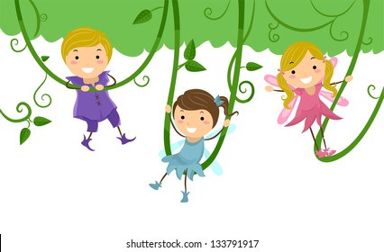 Background Illustration of Kids dressed as Fairies for a Stage Play
