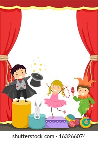 Background Illustration Of Kids Performing In A Circus
