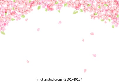 It is a background illustration of leaf cherry blossoms.There are multiple variations.Easy-to-use vector material.