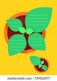 Background Illustration of Leaves with Spaces for Text