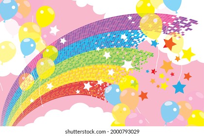 Ilustración de fondo con un arcoiris vivo