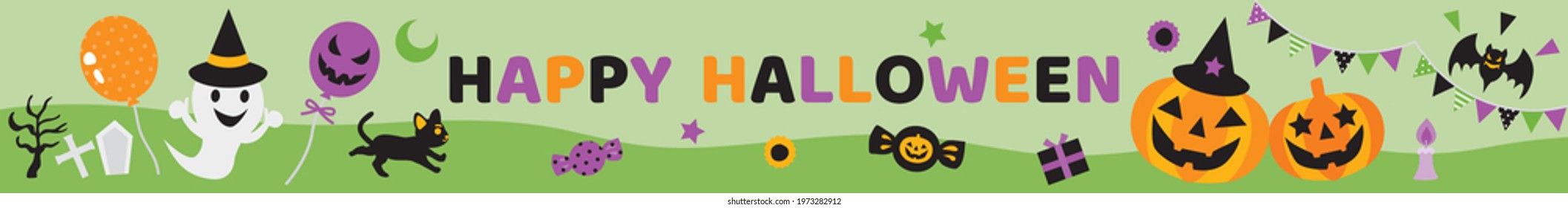 Background illustration of long sideways of the Halloween