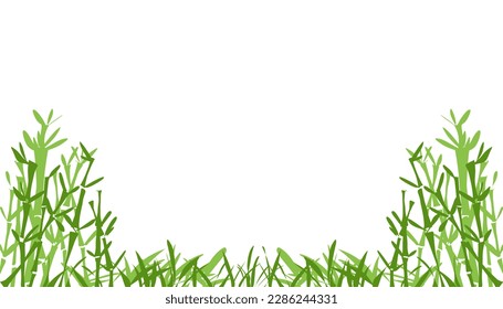 Background illustration with lots of grass and bamboo. Perfect for wallpapers, website backgrounds, book covers, greeting cards, invitation cards, posters, banners