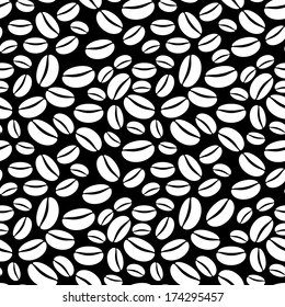 the background illustration made out of coffee beans / The coffee beans background / the background