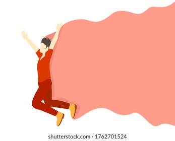 background illustration of a man is leaping expressing themselves