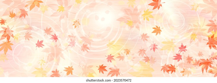 Background illustration of maple leaves in autumn colors
