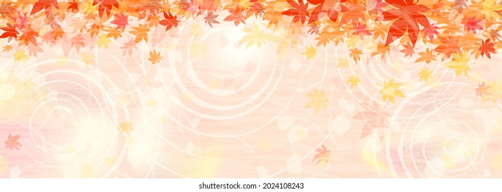 Background illustration of maple leaves in autumn colors