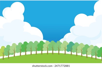 Material de ilustración de fondo de cielo azul con nubes de truenos