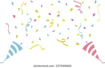 Background illustration material of crackers with colorful confetti