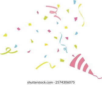 Background illustration material of crackers with colorful confetti