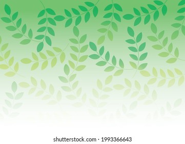 Material de ilustración de fondo con gradiente verde y patrón de hoja