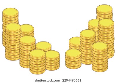 Background illustration material of stacked coins