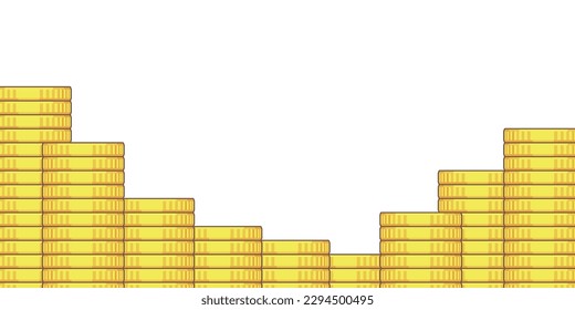 Background illustration material of stacked coins