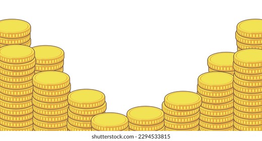 Material de ilustración de fondo de monedas apiladas