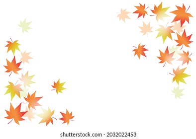 Background illustration material studded with gradation autumn leaves