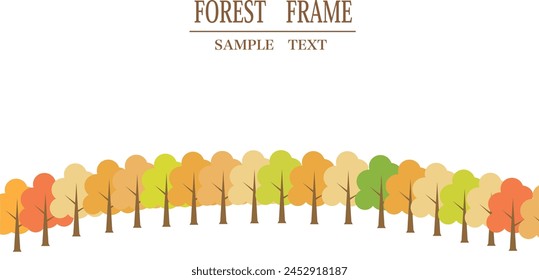 Background illustration material of trees and forest with autumn leaves