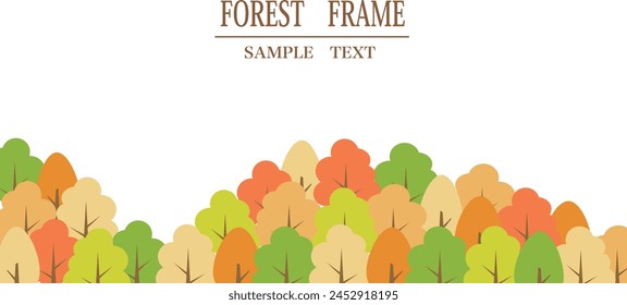 Background illustration material of trees and forest with autumn leaves